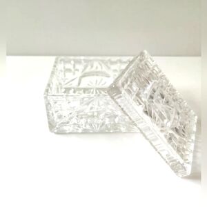 Beautiful Vintage Cut Lead Crystal Trinket Box with Lid